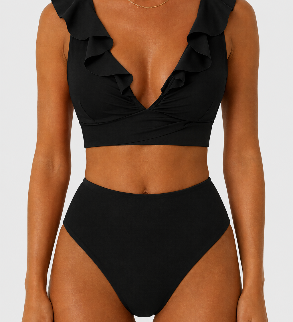 Formuojantys bikini su volanais