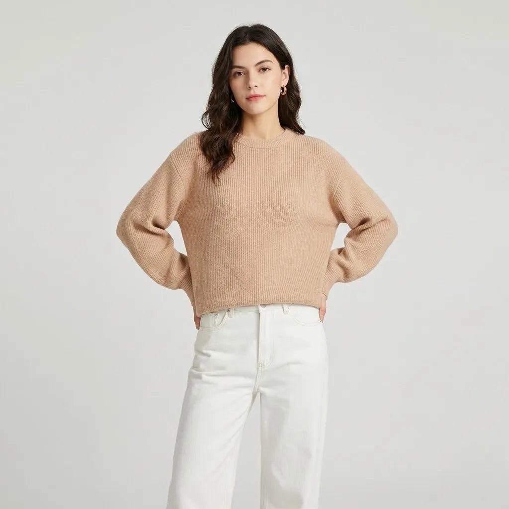 Minkštas minimalistinis megztinis | Elegantiškas ir patogus megztinis su švariais linijomis