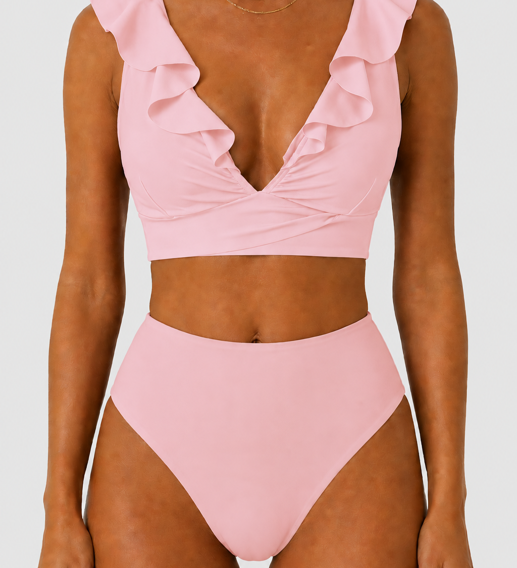 Formuojantys bikini su volanais
