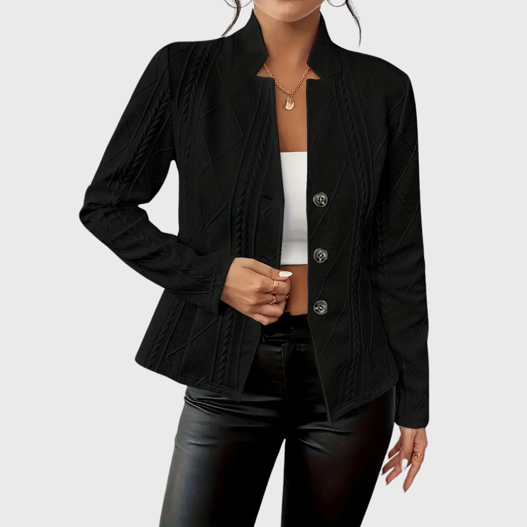 Elegantiškas švarkas su struktūruotu raštu