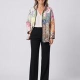Pūkinė striukė su bohemišku patchwork'u