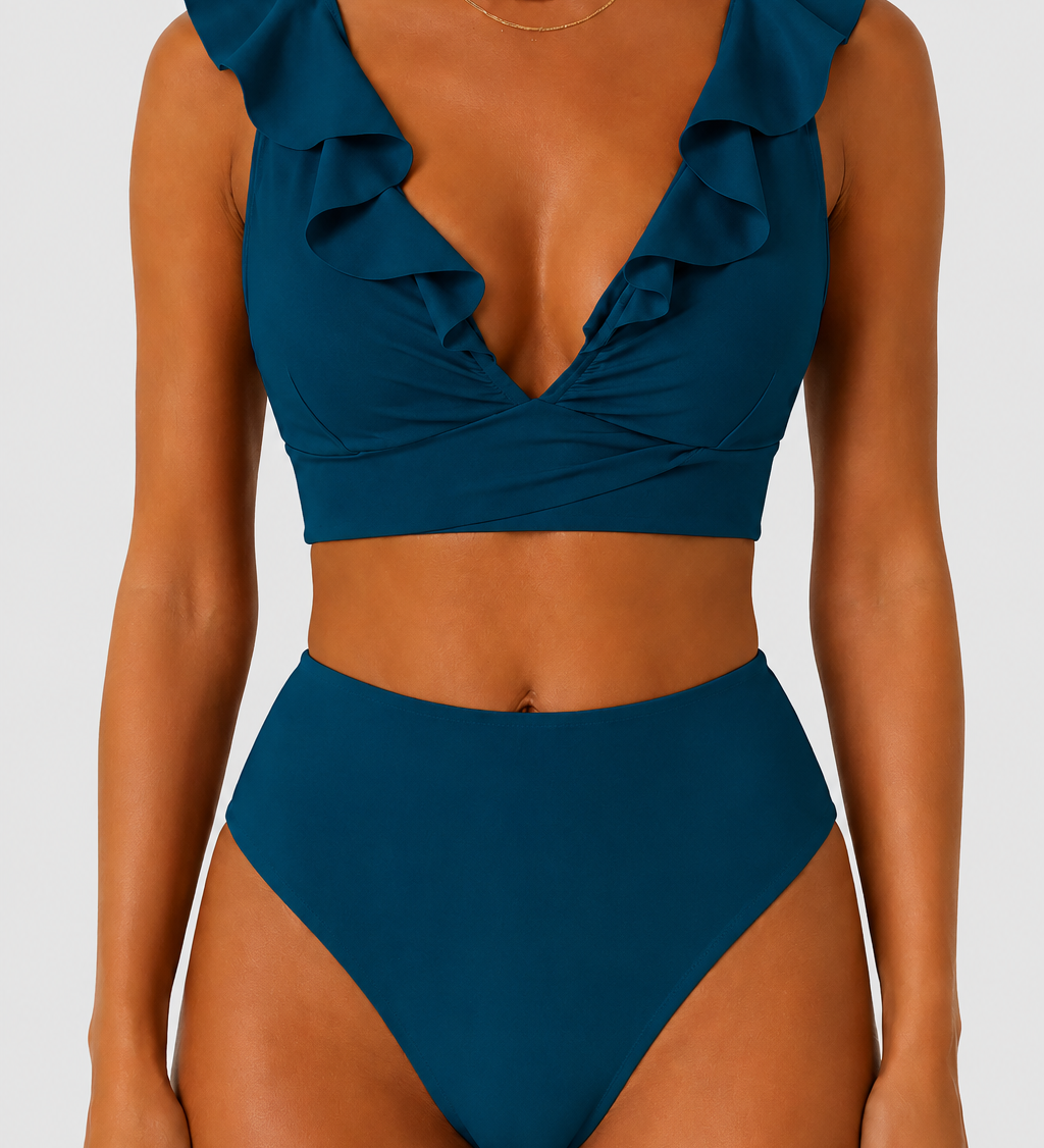 Formuojantys bikini su volanais