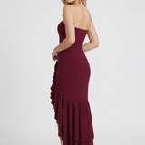 Elena | Bordo maxi suknelė be petnešų