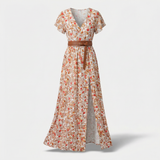 Cecília | Oro maxi suknelė su paisley raštu