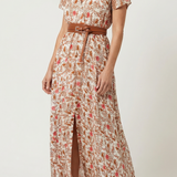 Cecília | Oro maxi suknelė su paisley raštu