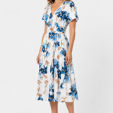 Zara | Gėlėtos midi suknelės su raukšlėtu juosmeniu