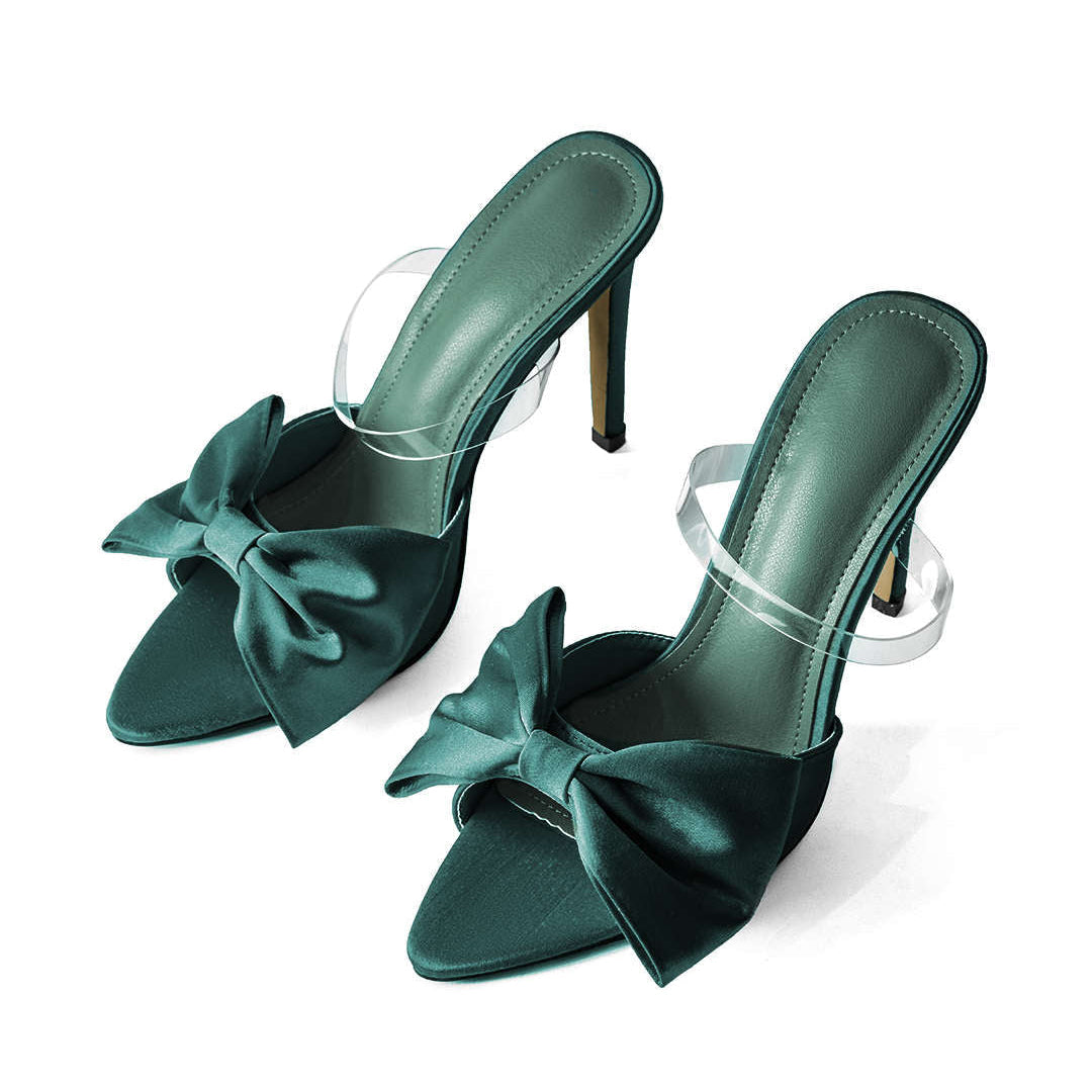 Slingback aukšti kulniukai su kaspinu