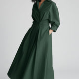 Oľga | Elegantiškos maksi suknelės paltuko stiliaus