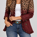 Bordo bleizeris su leopardų raštu ir volanais