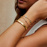 Auksinis tvirtas apyrankė su dobilu