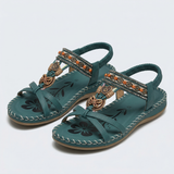 Žemos boho sandalai su detalėmis