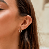 Mara auskarai su grandinėle, lašo formos