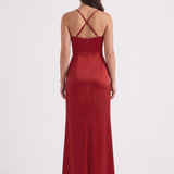 Inga | Blizgūs ilgi suknelės plonomis petnešomis